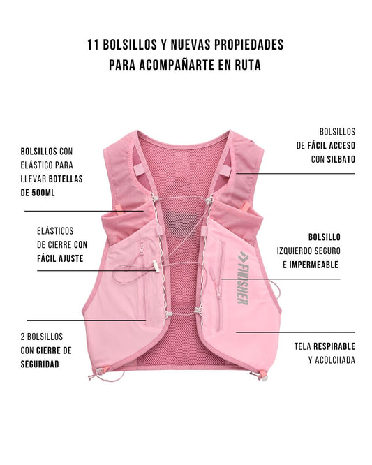 Running Vest de Hidratación Finisher Montblanc Rosa – Trail Running