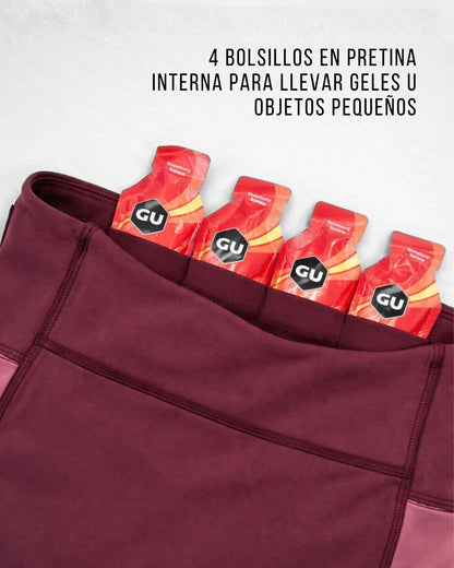 Calza Running Mujer Valencia Burdeo - Finisher