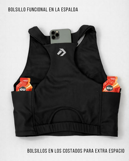 Top Running Mujer Valencia Negro - Finisher