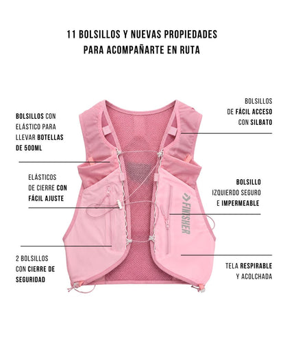 Running Vest de Hidratación Finisher Montblanc Rosa – Trail Running