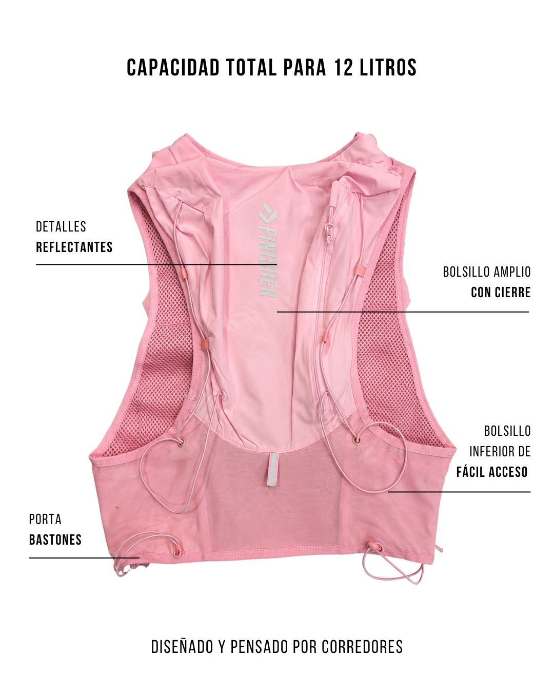 Running Vest de Hidratación Finisher Montblanc Rosa – Trail Running