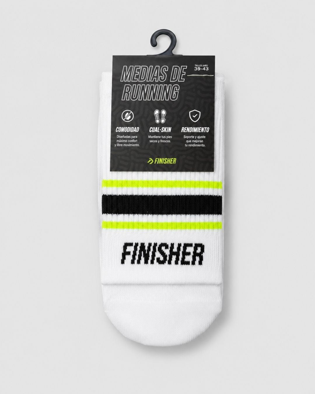 Calcetines de Running Finisher RaceDay Sprinter Lightweight con Compresión – Crew Blanco