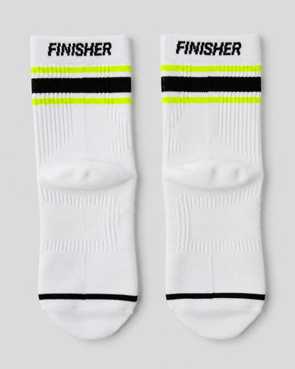 Calcetines de Running Finisher RaceDay Sprinter Lightweight con Compresión – Crew Blanco