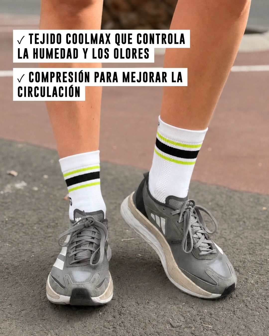 Calcetines de Running Finisher RaceDay Sprinter Lightweight con Compresión – Crew Blanco