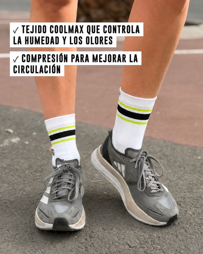 Calcetines de Running Finisher RaceDay Sprinter Lightweight con Compresión – Crew Blanco