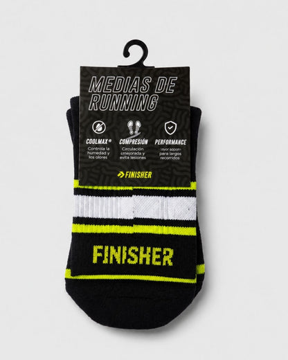 Calcetines de Running Finisher RaceDay Sprinter Lightweight con Compresión – Crew Negro
