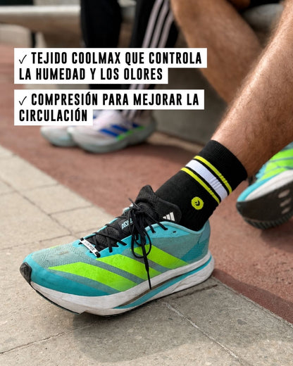 Calcetines de Running Finisher RaceDay Sprinter Lightweight con Compresión – Crew Negro