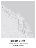 Cuadro Mapa Personalizado Maratón Buenos Aires 40x30 Enmarcado