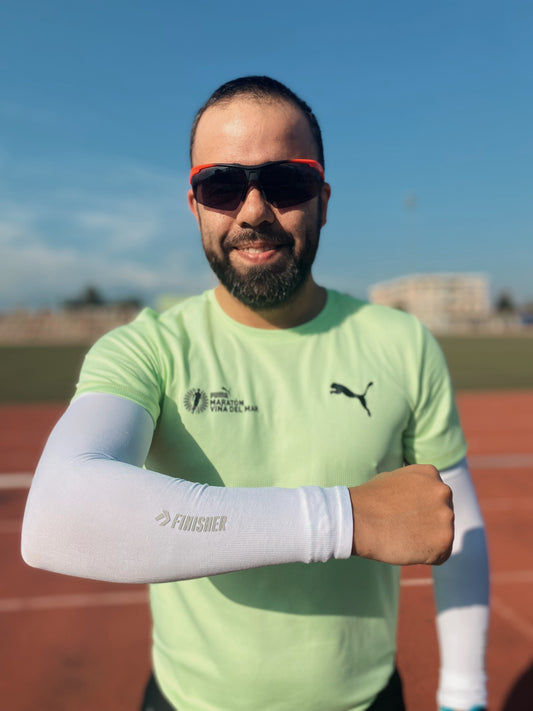 Par de Mangas para Running con Protección UV Finisher  - Blanca