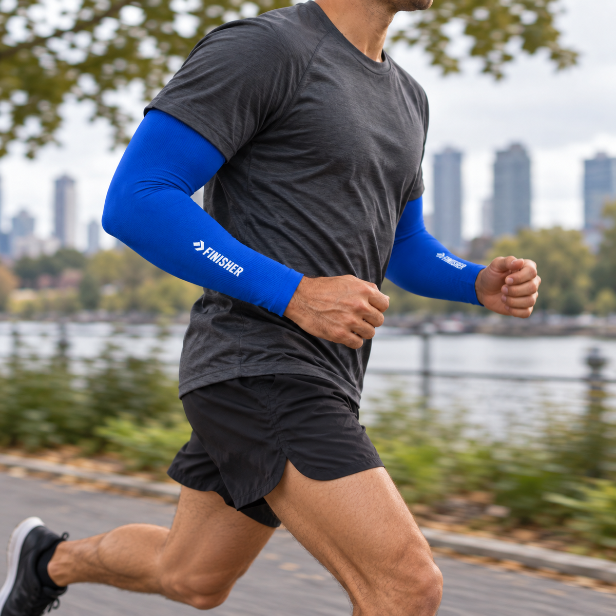 Par de Mangas para Running con Protección UV Finisher - Azul