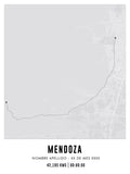 Cuadro Mapa Personalizado Maratón Mendoza 40x30 Enmarcado