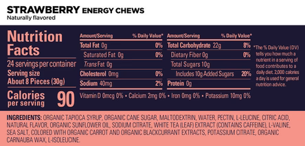 GU ENERGY CHEWS, STRAWBERRY