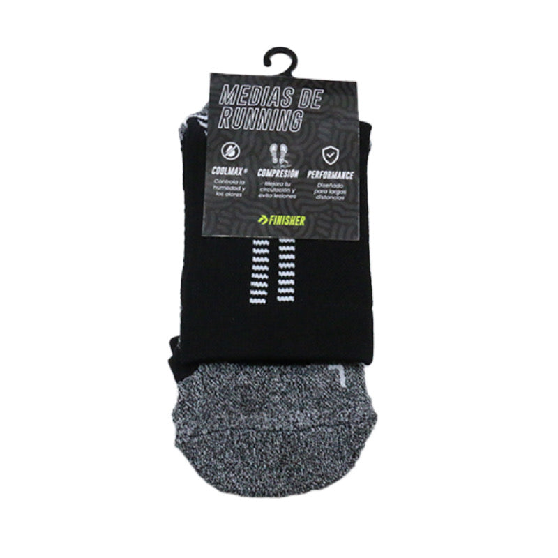 Calcetín de Running con Compresión Finisher Pro Strider – Crew Negro