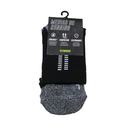 Calcetín de Running con Compresión Finisher Pro Strider – Crew Negro