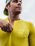 Trail Half-Zip Fitted SS Top Green Sheen/Safety Yellow
