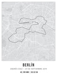 Cuadro Mapa Personalizado Berlin Marathon 40x30 Enmarcado