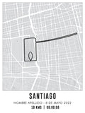 Cuadro Mapa Personalizado Maratón de Santiago 2022-23 10K 40x30 Enmarcado