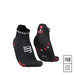 Calcetines Cortos de Running Pro Racing Socks Run Low v4.0 Black/Red - Compressport