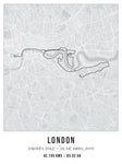 Cuadro Mapa Personalizado London Marathon 40x30 Enmarcado