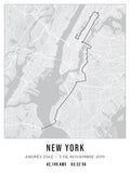 Cuadro Mapa Personalizado New York Marathon 40x30 Enmarcado